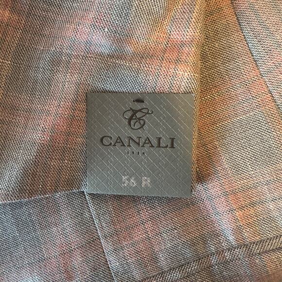 NWT Canali Men’s Wool Silk Linen Plaid Sport Coat Blazer Size 56R US 46R Luxury - Picture 4 of 12